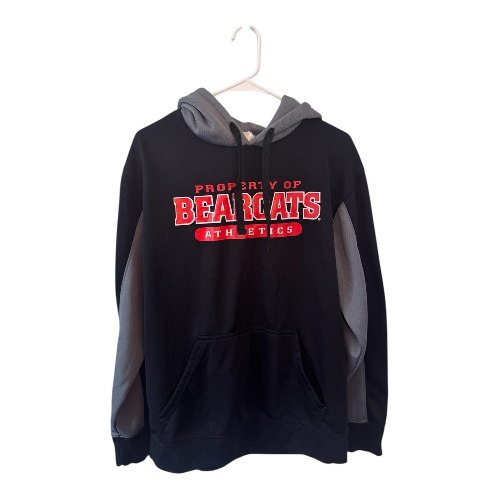 ProEdge Bearcats Athletics Mens Hoodie Black Grey Performance Sweatshirt Medium